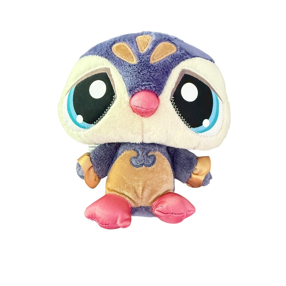 Hasbro Littlest Pet Shop Sassiest Penguin Plush Purple 2008 LPS Toy 92375 7 inch